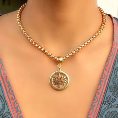Colar Árvore da Vida - Banhado a Ouro - 50cm